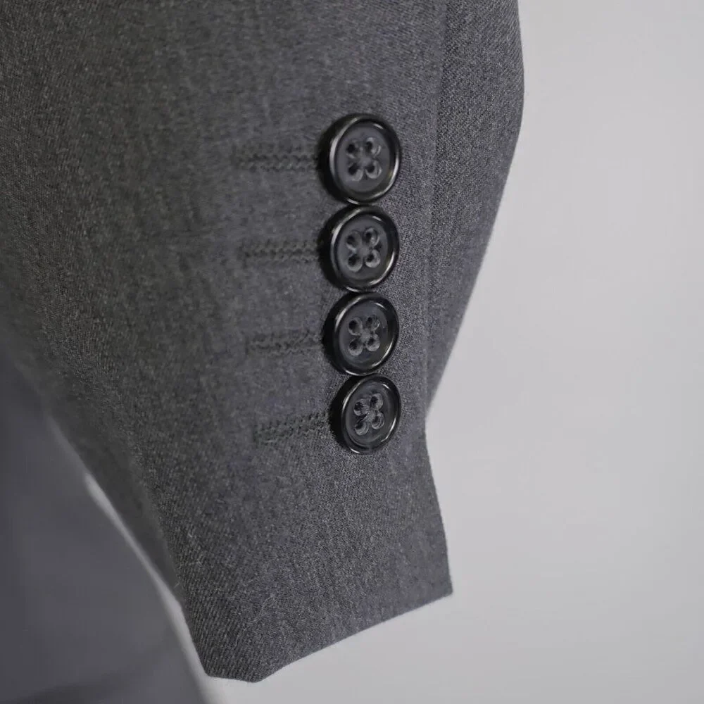 Stafford Wool Blend Classic Fit Gray Travel Suit Jacket 44L Or Slim 46L 2 Button